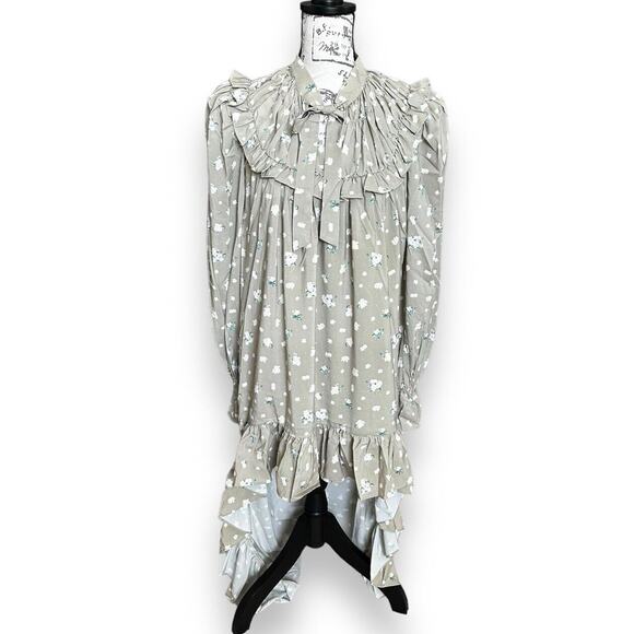 WeWoreWhat Sage Green Polka Dot High Low Dress Boho Prairie XS - Picture 3 of 6